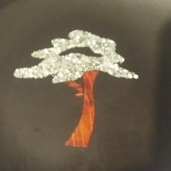 Vintage Couroc Black with Tree Inlay Plate | 1970 | Home Decor - Picture 2 of 6